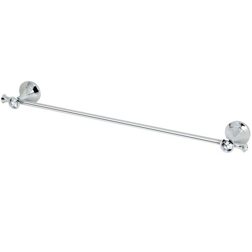 Solid Brass 18" Towel Bar in Polished Chrome with Crystals