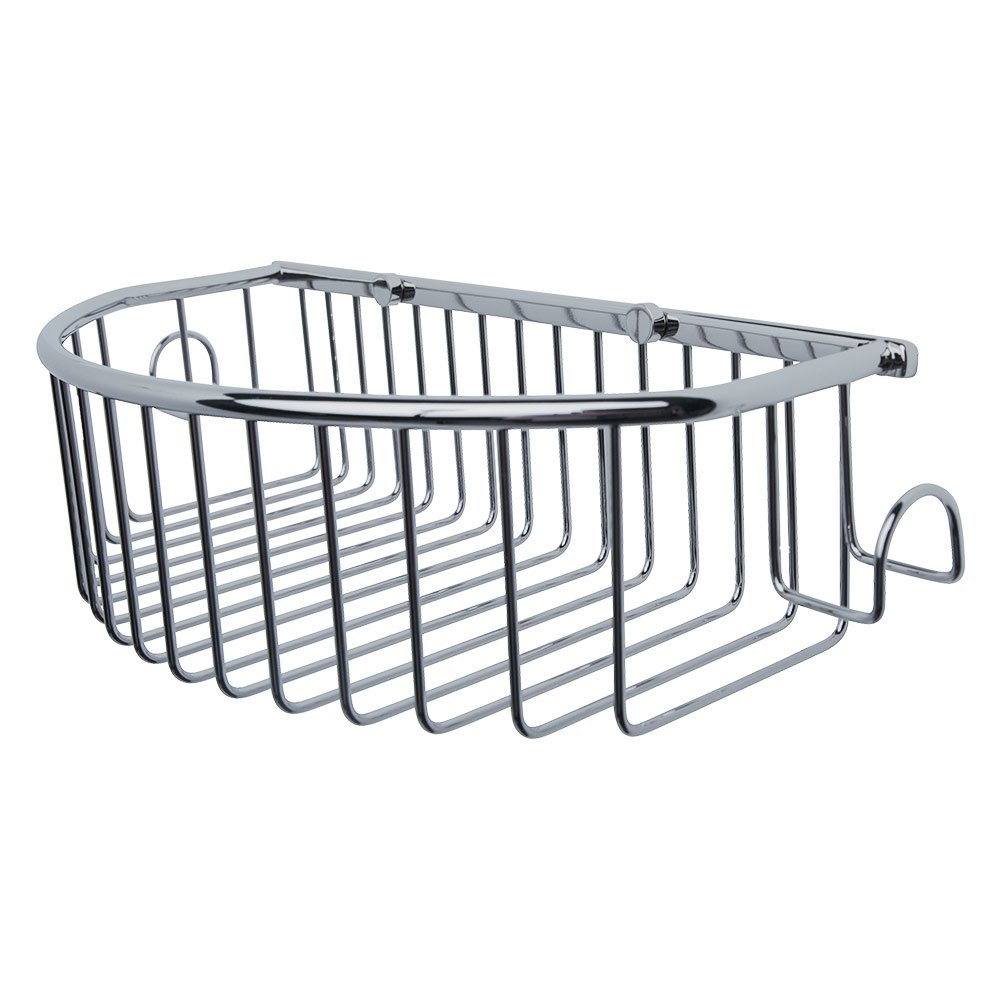Curved Basket with Hooks in Chrome
