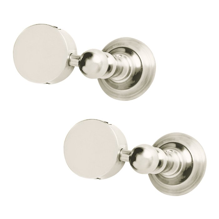 Pair of Round Mirror Brackets in Polished Nickel