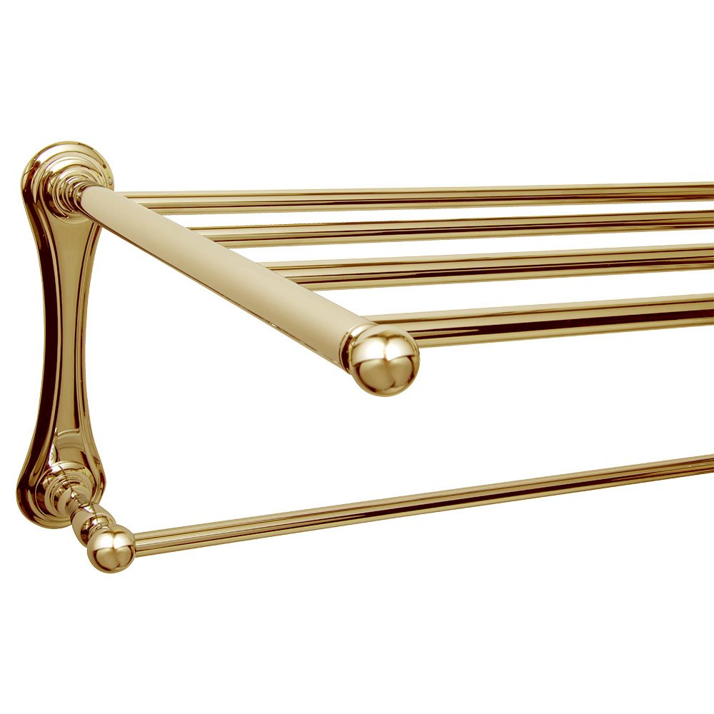 Towel Rack with Towel Bar in Polished Brass