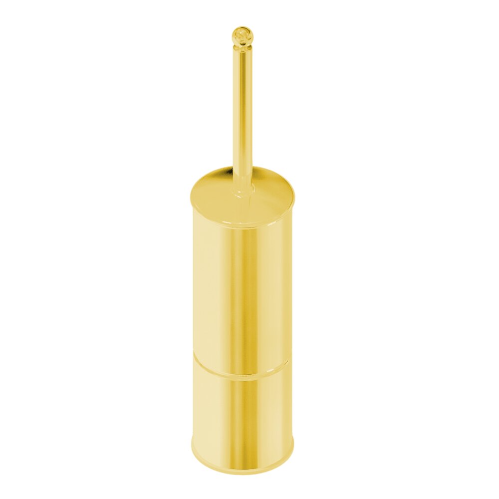 Freestanding Toilet Brush Holder in Unlacquered Brass