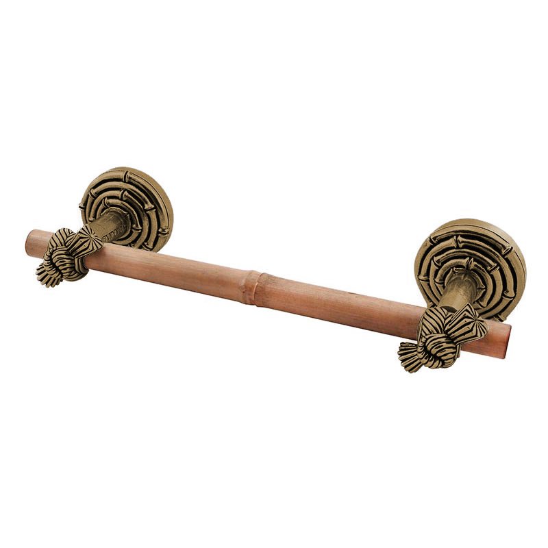 24" Towel Bar with Bamboo in Antique Brass
