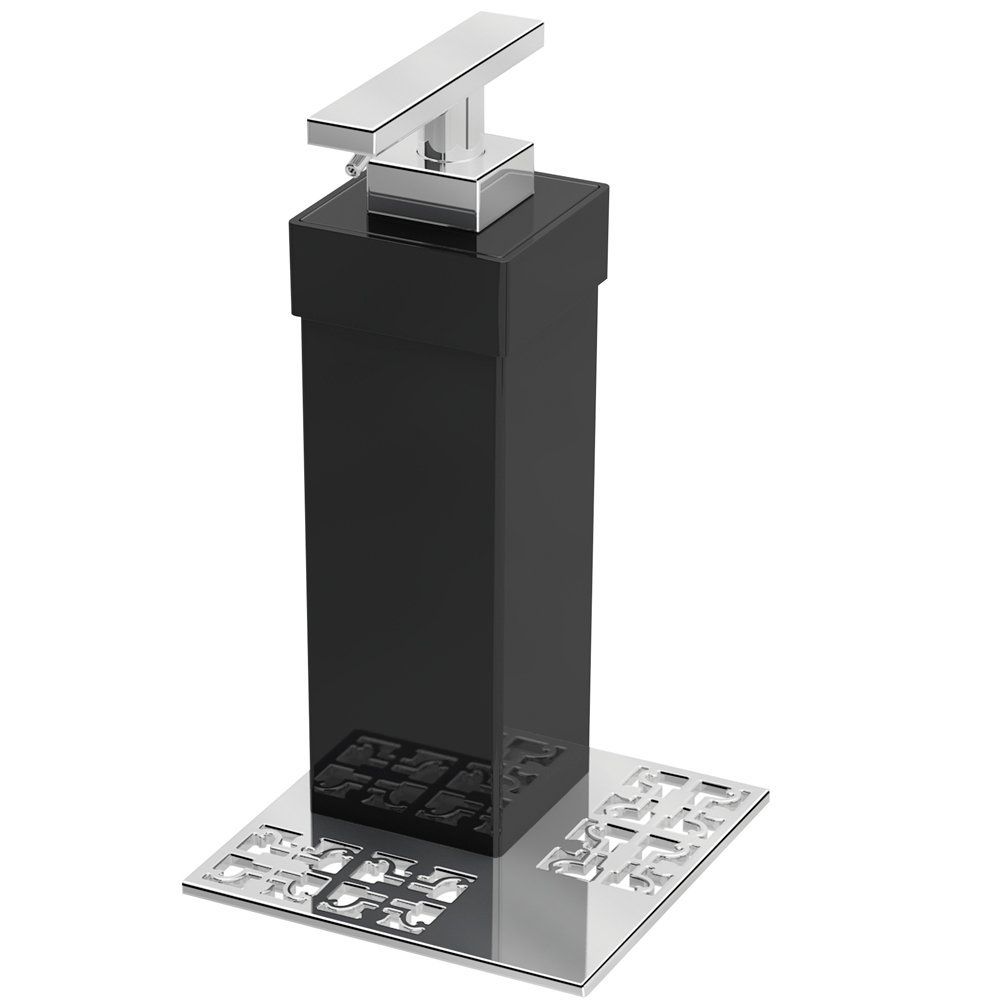 Soap Dispenser W 4" x D 4" x H 7 3/16" in Black