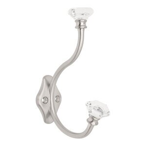 Liberty Hardware - Guest Room Accessories - Acrylic Facets Hook in Clear,Satin Nickel