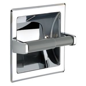 Liberty Hardware - Futura - Recessed Paper Holder with Plastic Roller in Polished Chrome