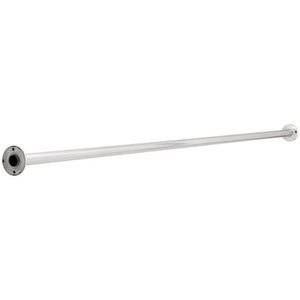 Liberty Hardware - 1-1/4 x 6' Steel Shower Rod with Steel Flanges in Bright Stainless Steel