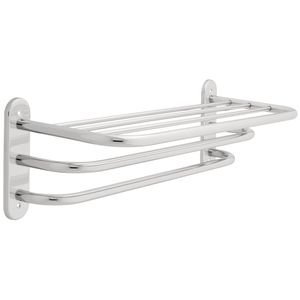 Liberty Hardware - Towel Shelves - Exposed Mounting 24" Towel Shelf with Two Bars Solid Brass in Polished Chrome