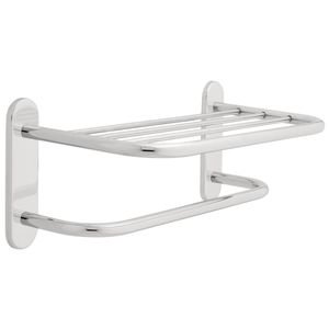 Liberty Hardware - Towel Shelves - 18" Towel Shelf with One Bar Solid Brass in Polished Chrome