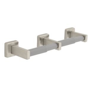 Liberty Hardware - Century - Twin Toilet Paper Holder with Plastic Rollers in Stainless Steel