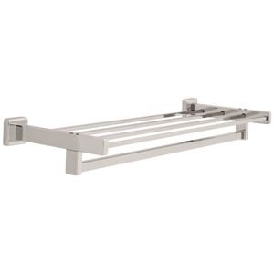 Liberty Hardware - Century - 24" Towel Shelf with Bar Four 5/16" Square Cross Bars with One 5/8" Square Towel Bar in Bright Stainless Steel