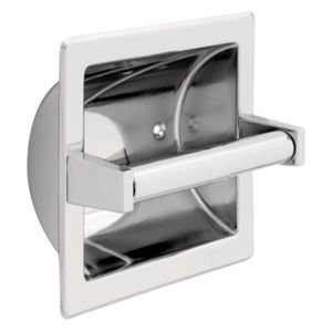Liberty Hardware - Guest Room Accessories - Recessed Paper Holder with Brass Roller in Polished Chrome