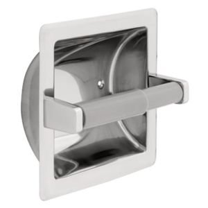 Liberty Hardware - Guest Room Accessories - Recessed Paper Holder with Plastic Roller in Bright Stainless Steel