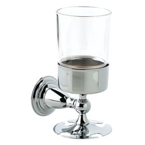 Liberty Hardware - Victorian - Toothbrush & Tumbler Holder with Plastic Tumbler in Polished Chrome
