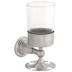Liberty Hardware - Victorian - Toothbrush & Tumbler Holder with Plastic Tumbler in Brilliance Stainless Steel
