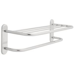 Liberty Hardware - Towel Shelves - 24" Towel Shelf with One Bar Solid Brass in Polished Chrome