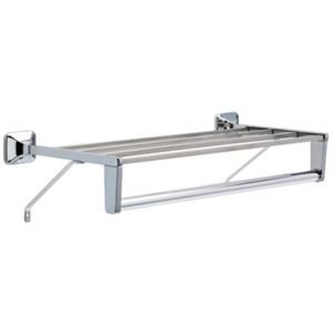 Liberty Hardware - Futura - 18" Towel Shelf with Bar and support Braces in Polished Chrome