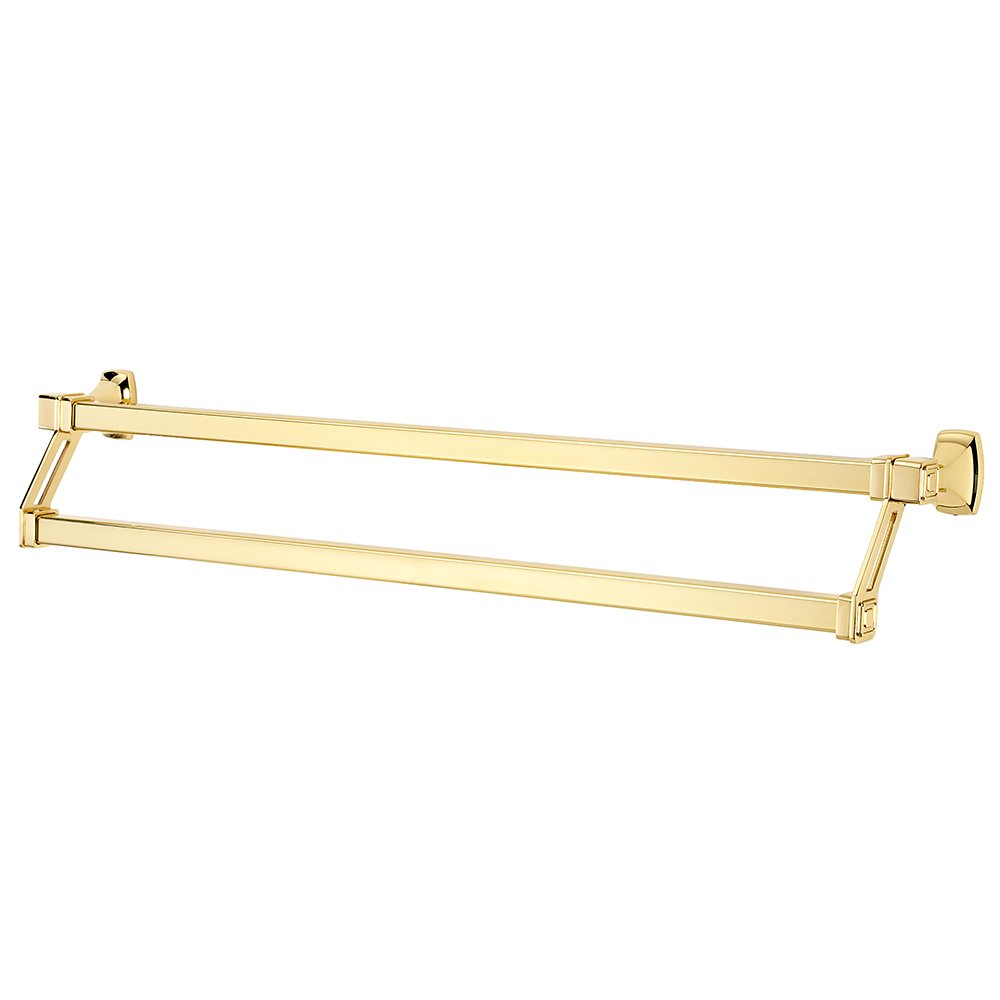25" Double Towel Bar in Unlacquered Brass