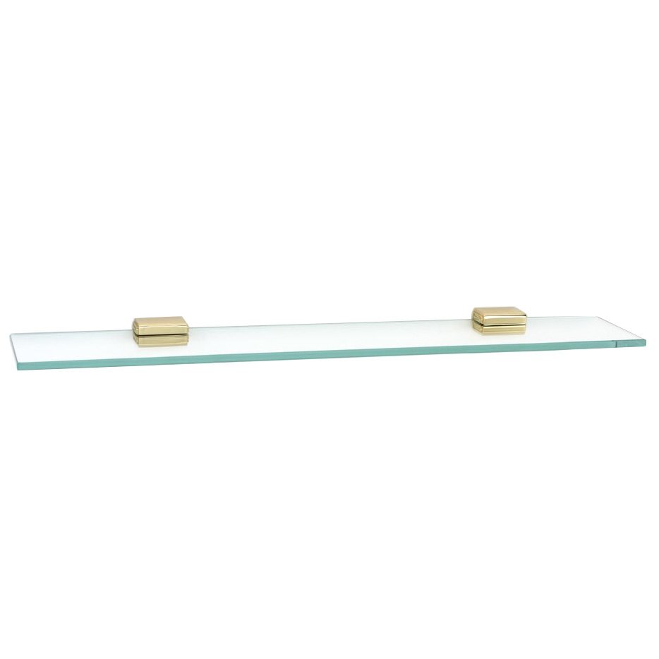 24" Glass Shelf With Brackets in Polished Brass