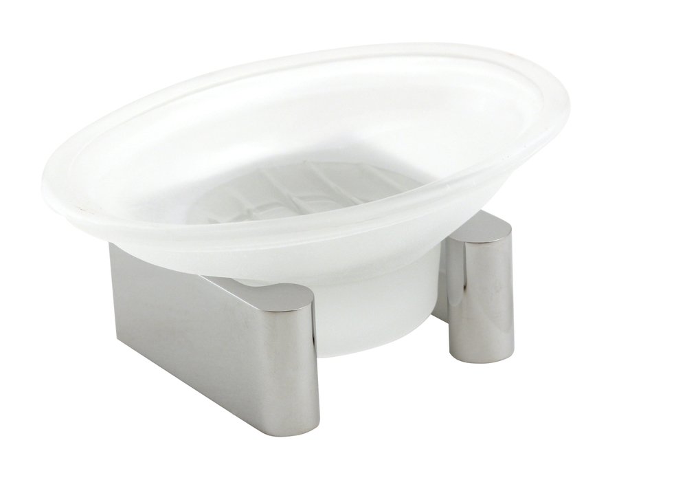 Countertop Soap Dish with Glassware in Polished Chrome