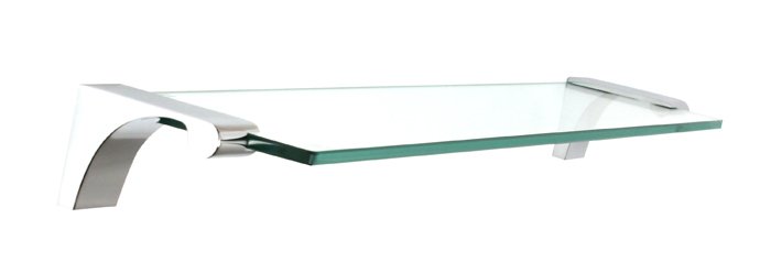 24" Glass Shelf with Brackets in Polished Chrome