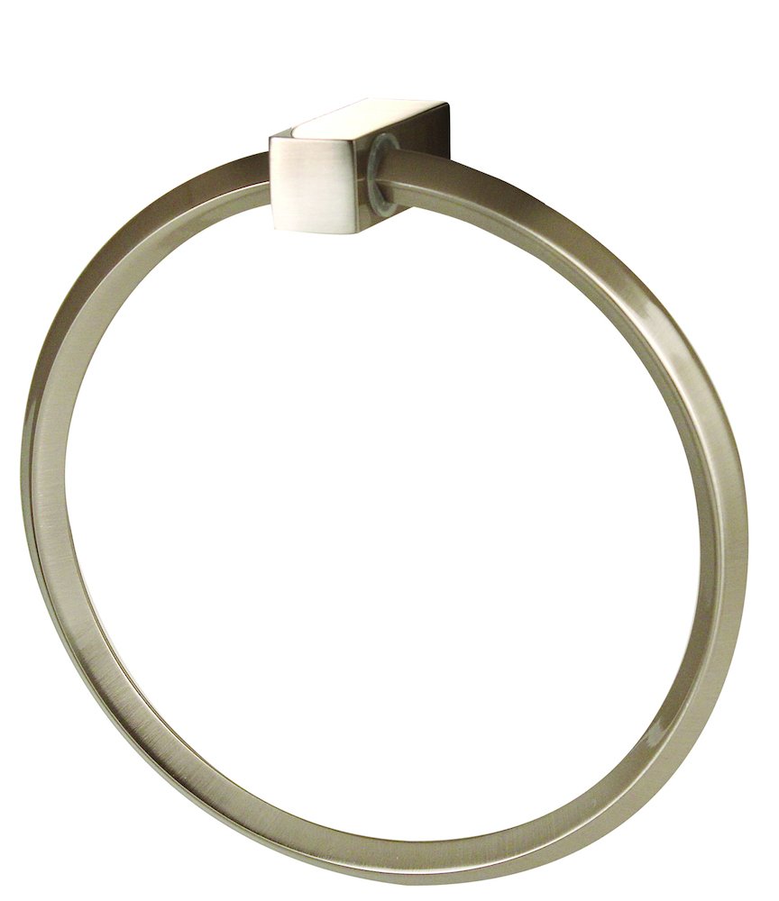 Solid Brass Towel Ring in Satin Nickel