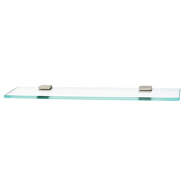 24" Glass Shelf with Brackets in Satin Nickel
