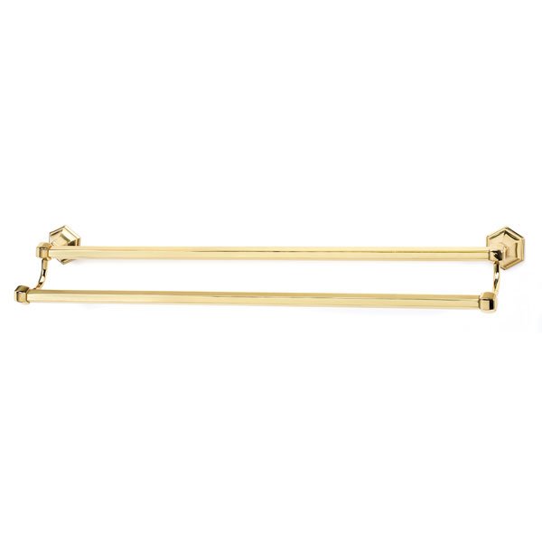 30" Double Towel Bar in Unlacquered Brass