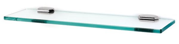 18" Glass Shelf with Brackets in Polished Chrome