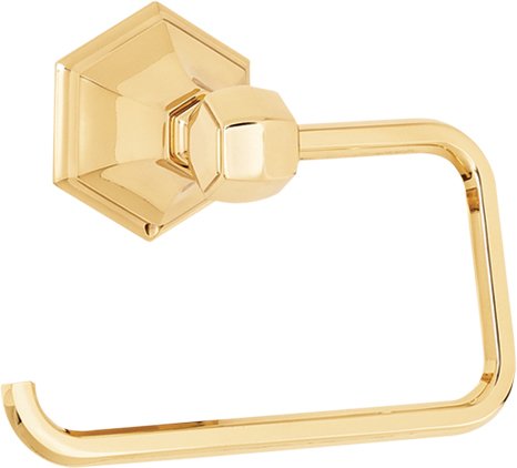 Single Post Tissue Holder in Polished Brass