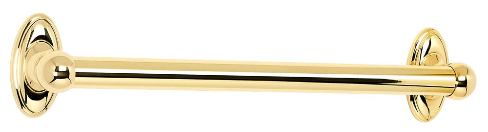 18" Residential Grab Bar (1 1/4" Diameter) in Polished Brass