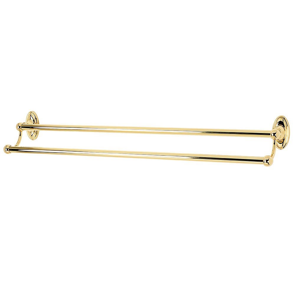30" Double Towel Bar in Unlacquered Brass