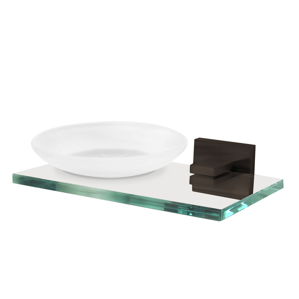 Soap Holder with Dish in Bronze