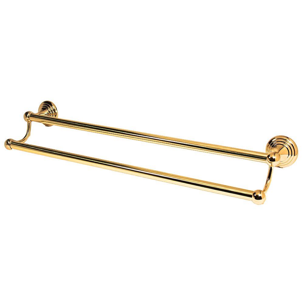 24" Double Towel Bar in Unlacquered Brass