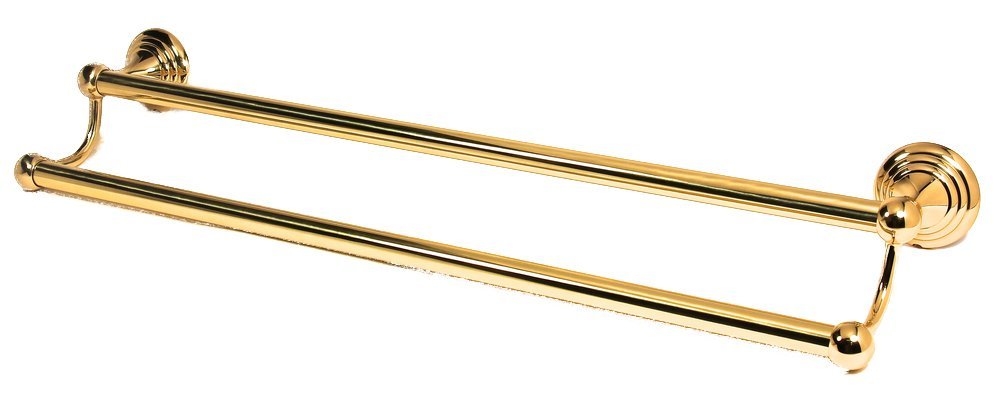 30" Double Towel Bar in Polished Brass