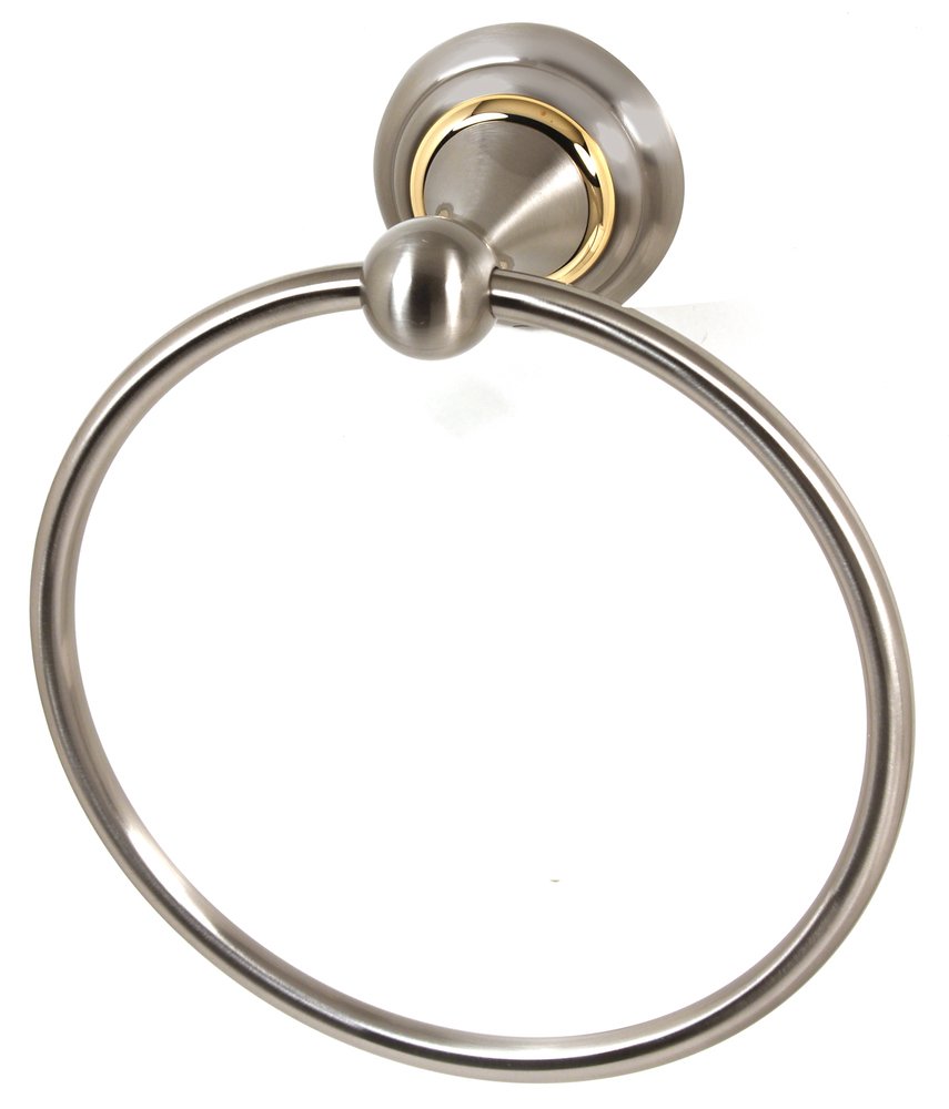 7" Towel Ring in Satin Nickel/Gold