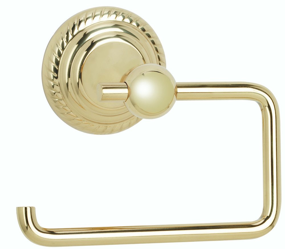 Single Post Tissue Holder in Polished Brass