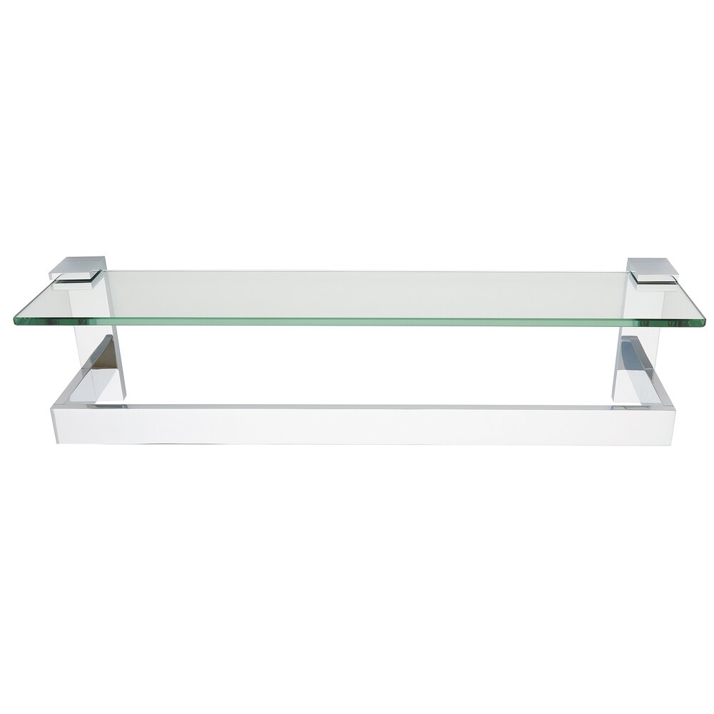 18" Glass Shelf With Towel Bar In Polished Chrome