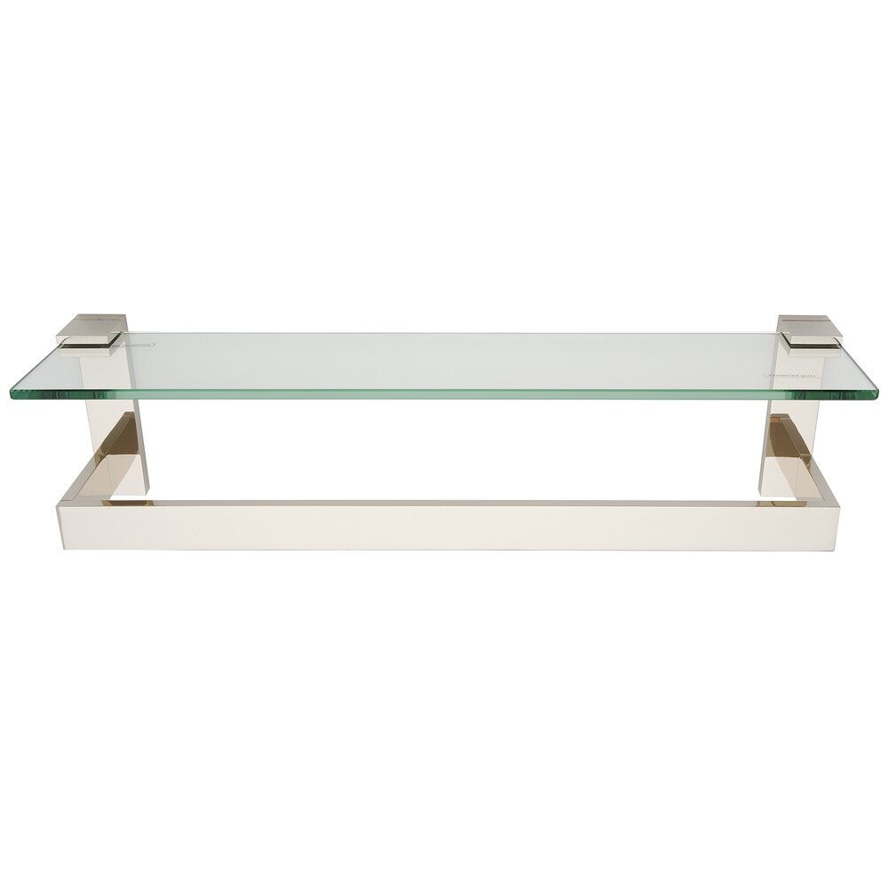 18" Glass Shelf With Towel Bar In Polished Nickel