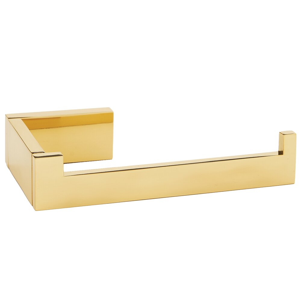 Right Hand Single Post Tissue Or Towel Holder In Polished Brass