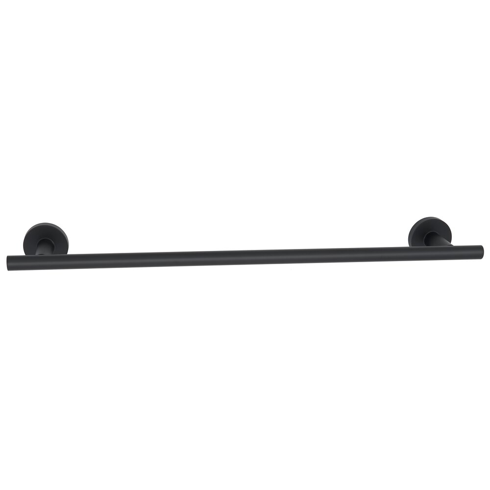 18" Towel Holder With Smooth Bar in Matte Black