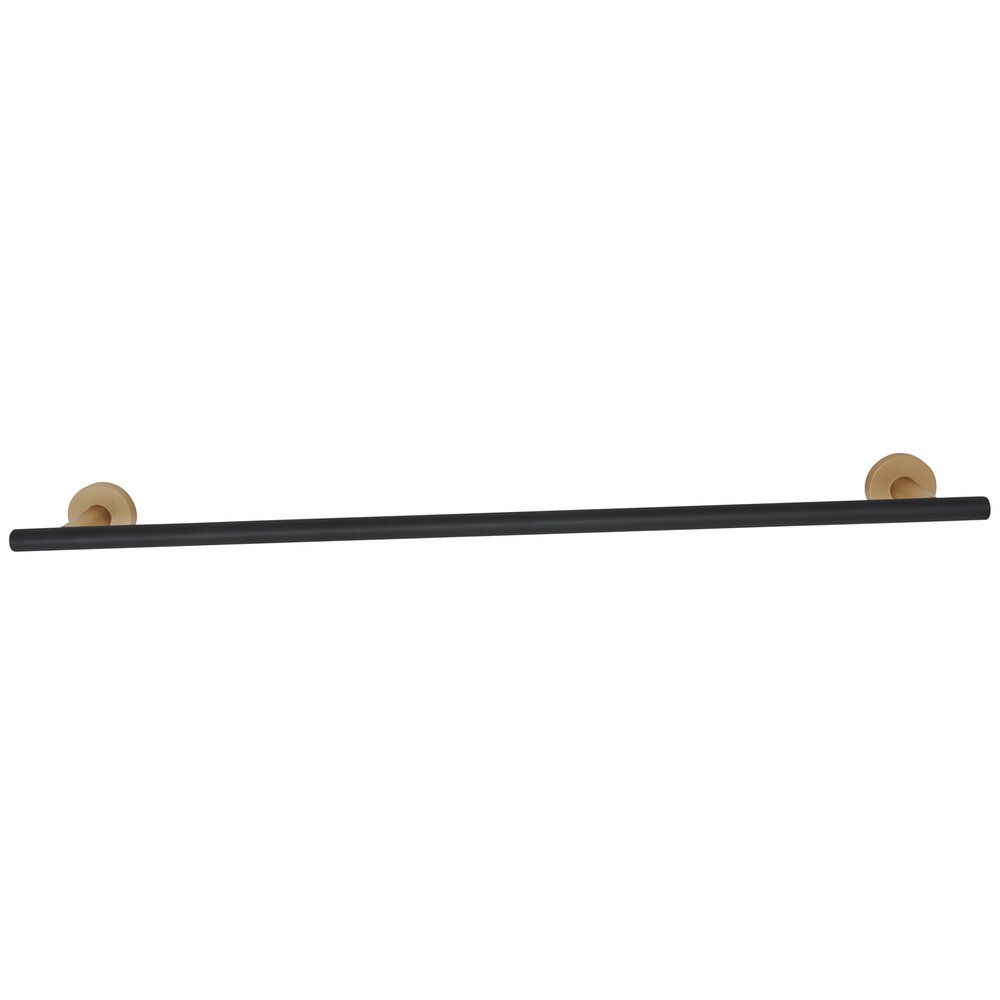 24" Towel Holder With Knurled Bar in Champagne And Matte Black
