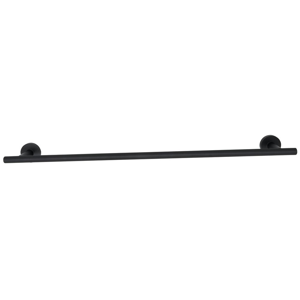24" Towel Holder With Knurled Bar in Matte Black