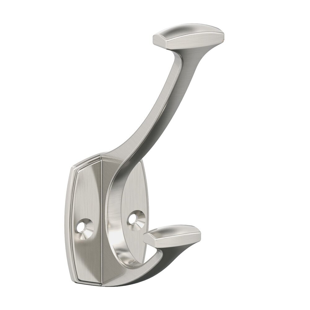 Vicinity Double Prong Wall Hook in Satin Nickel
