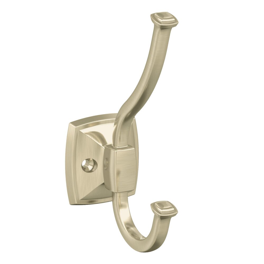 Kinsale Double Prong Wall Hook in Golden Champagne