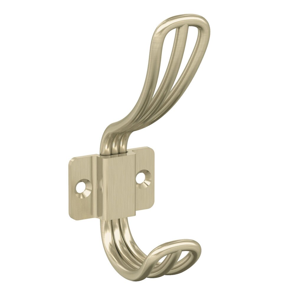 Vinland Double Prong Wall Hook in Golden Champagne