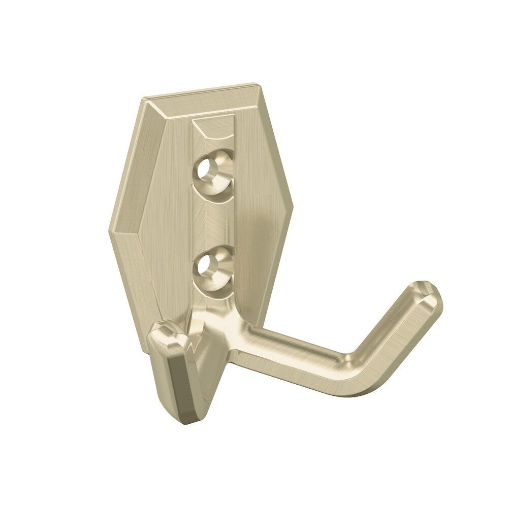 Benton Double Prong Wall Hook in Golden Champagne