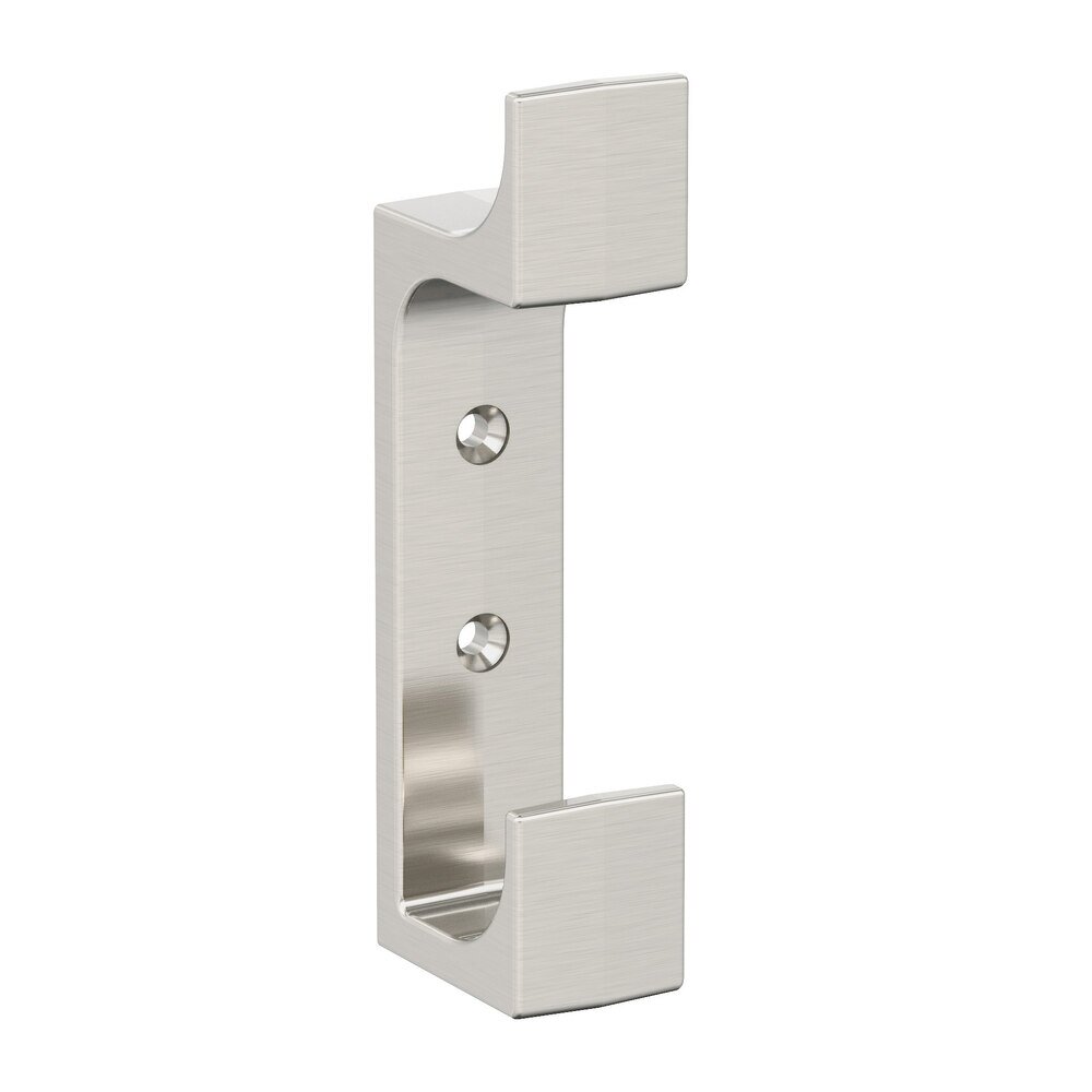 Bray Double Prong Wall Hook in Satin Nickel