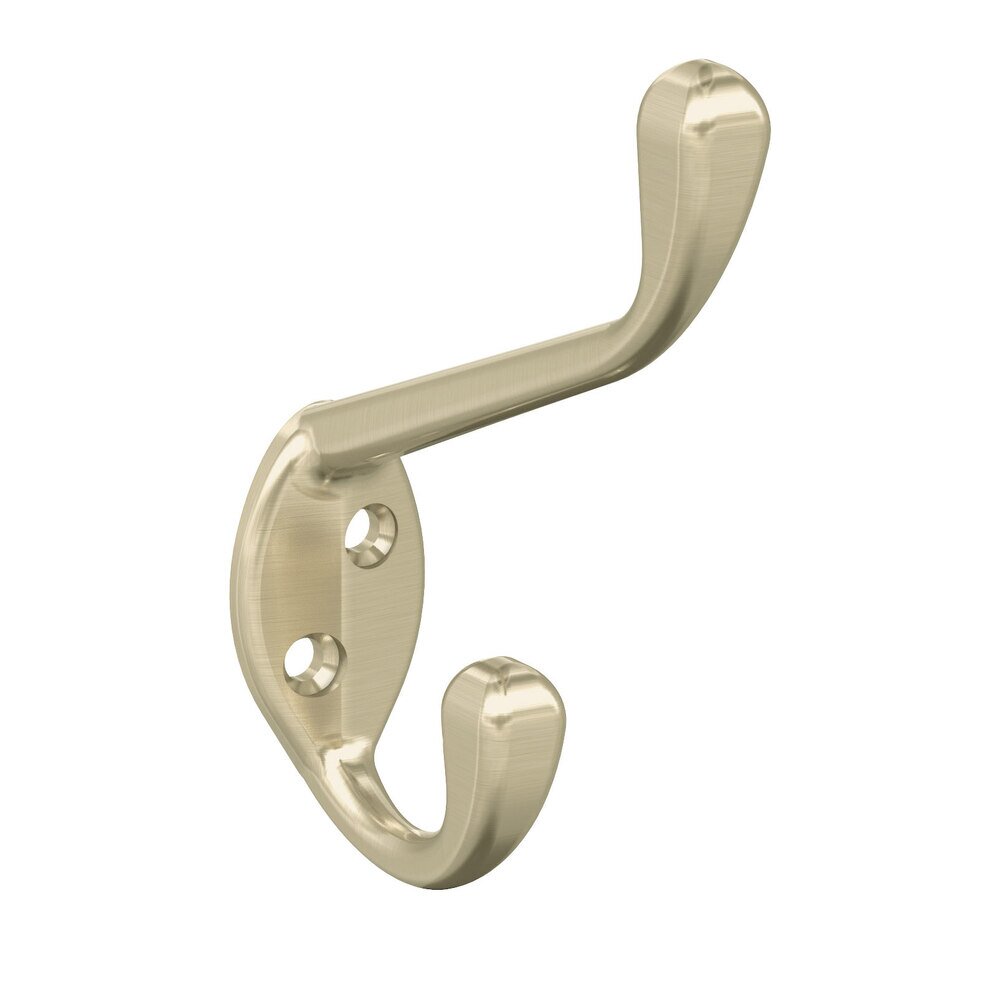 Noble Double Prong Wall Hook in Golden Champagne