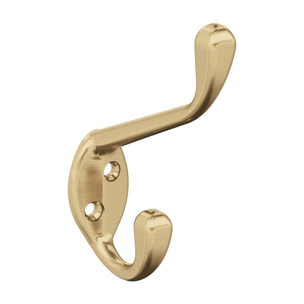 Noble Double Prong Wall Hook in Champagne Bronze