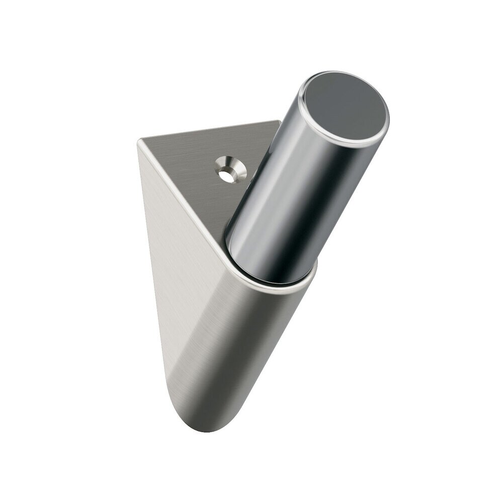 Acclivity Single Prong Wall Hook in Satin Nickel/Chrome